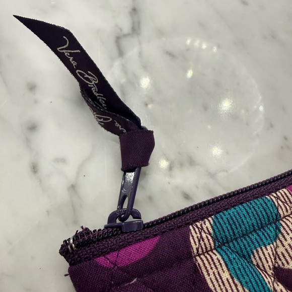 NEW Vera Bradley Purple Plum Crazy Floral Coin Purse Retired - Picture 5 of 5